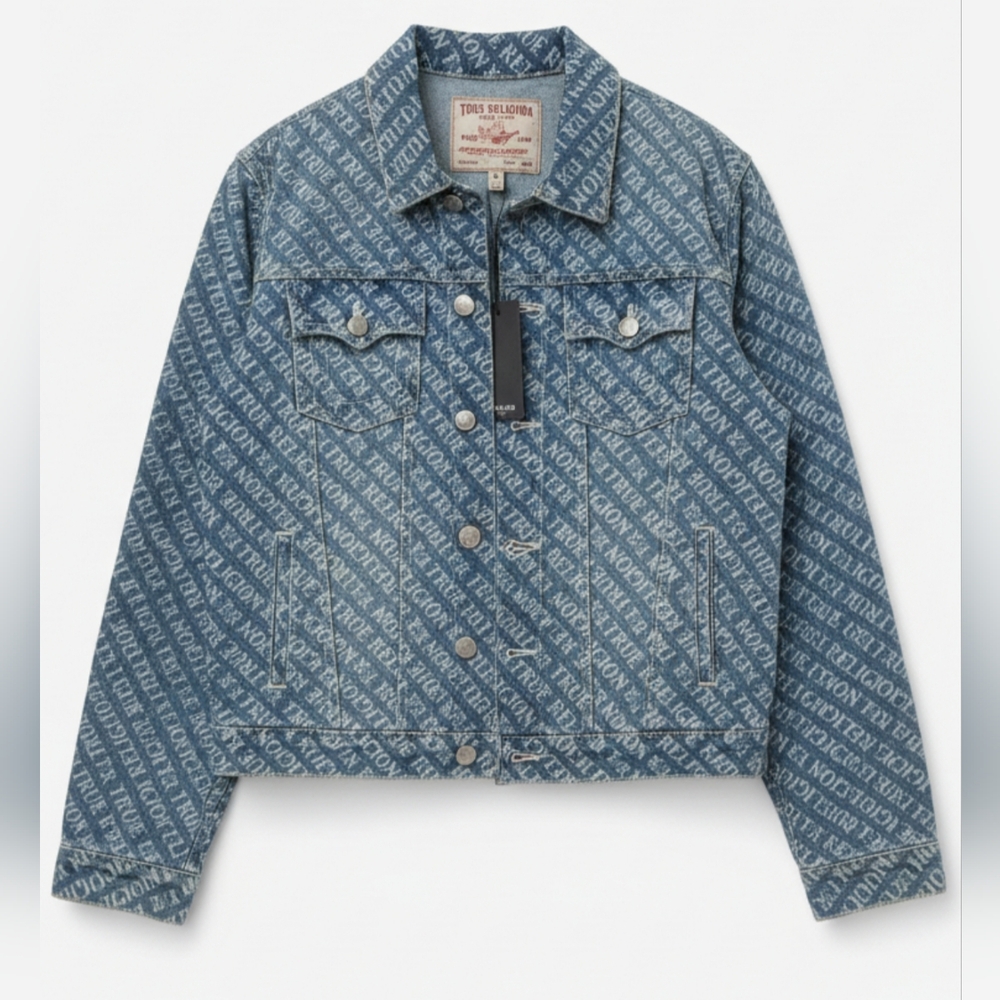 NWT True Religion Logo Jean Jacket